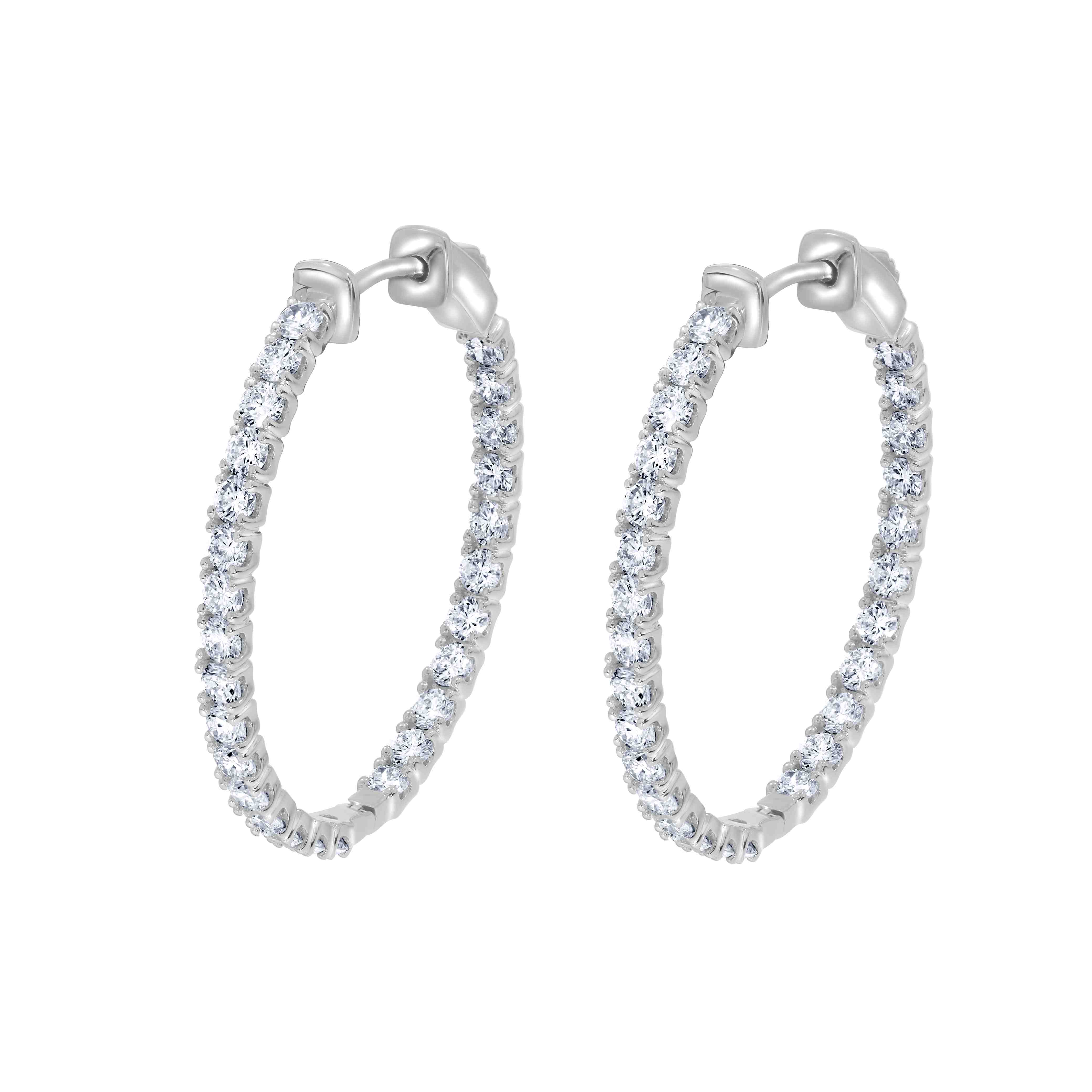 Huggie Hoop Inside Outside Lab Created Diamond Earrings ER22058A
